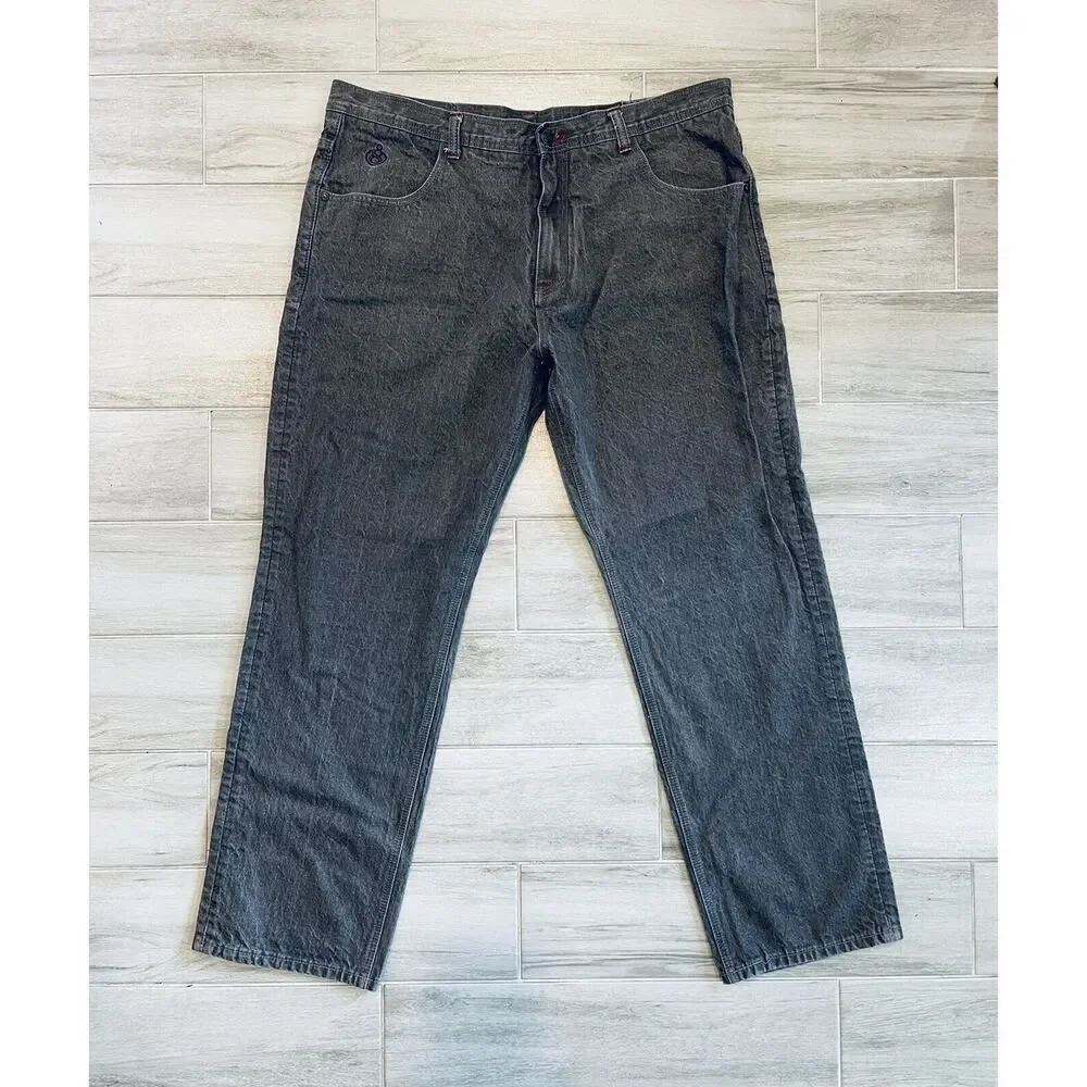 Eight 732 Jeans Mens 46x35 Relaxed Baggy Gray Heavy Denim Urban Streetwear Y2K